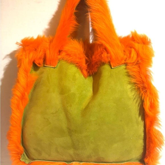 Fashion bag Shearing leather with faux fur shoulder handbag - Picture 3 of 7
